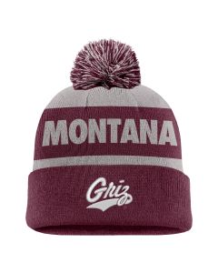 Branded Custom Sportswear, Inc Nike University Of Montana Grizzlies Peak Stripe Beanie C12360UM24-MAROON/WHITE-OSFM