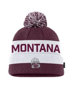 Branded Custom Sportswear, Inc Nike Youth University of Montana Grizzlies Peak Pom Beanie C33572UM25-MAROON-YOUTH
