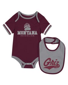 Colosseum University of Montana Grizzlies Infant Onsie Bib Set COSS20324UM25